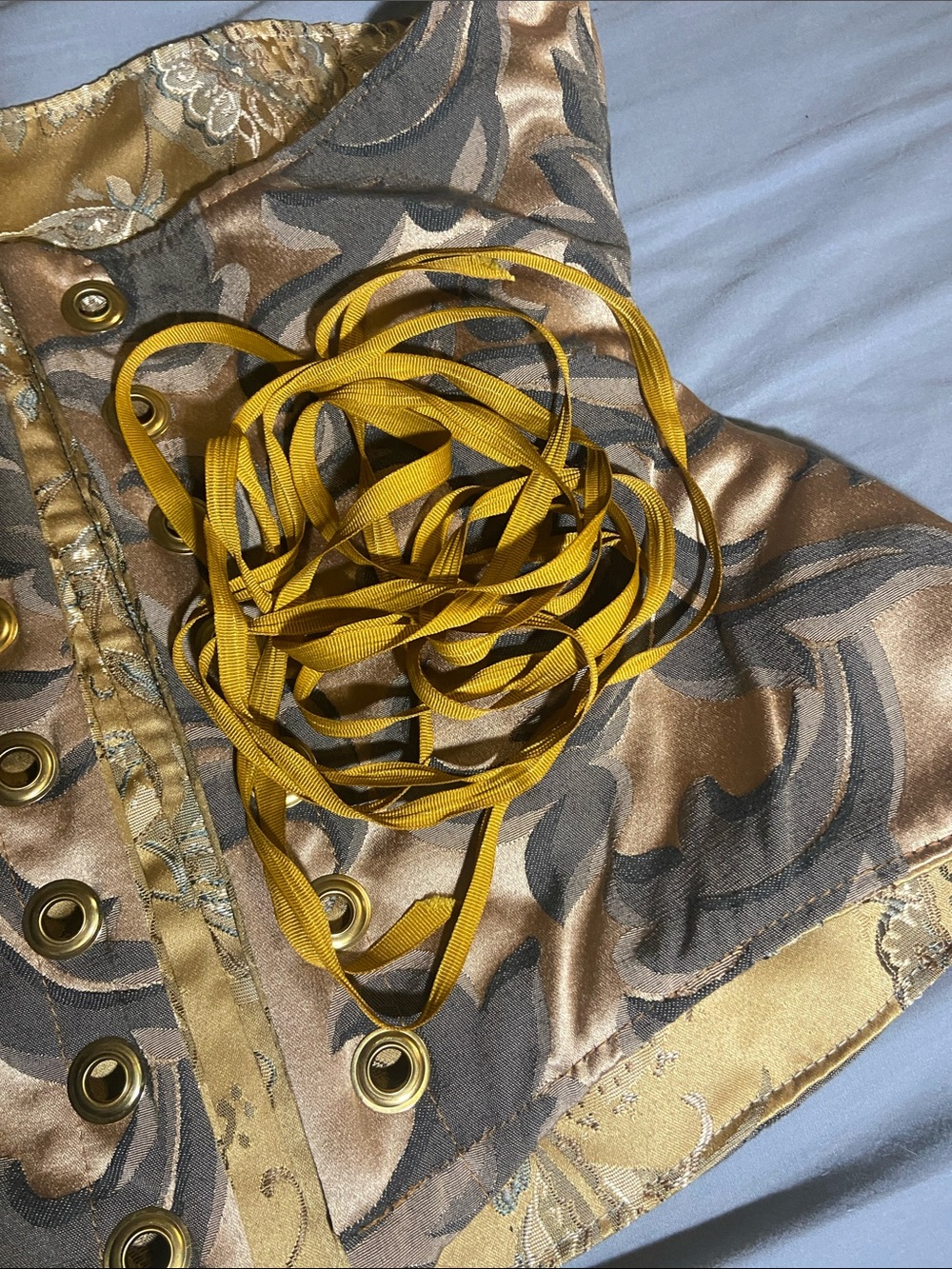 Gold Brocade Underbust Corset Top - Picture 5 of 5